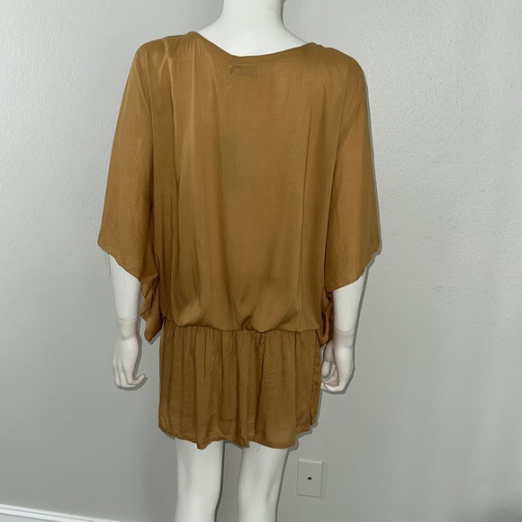 TIARE HAWAII *Margarita* Goldenrod yellow beach tunic caftan coverup dress M/L - Picture 7 of 10